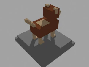 voxel dog - model 6 3D Model