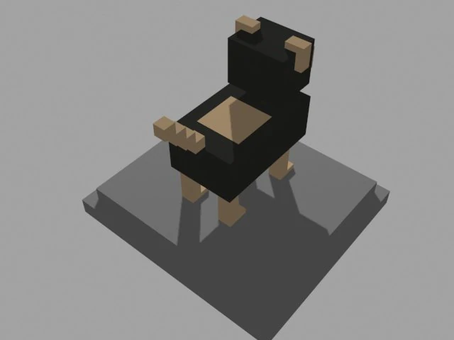 voxel dog - model 7 3D Model .c4d .max .obj .3ds .fbx .stl .blend 
