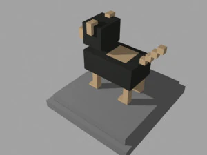 voxel dog - model 7 3D Model