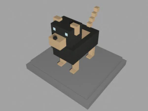 voxel dog - model 7 3D Model