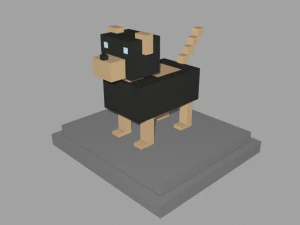 voxel dog - model 7 3D Model
