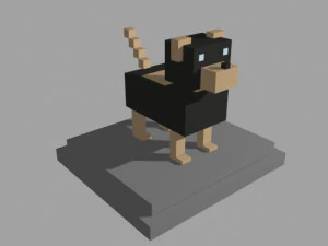 voxel dog - model 7 3D Model