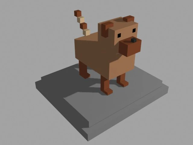 voxel dog - model 8 3D Model .c4d .max .obj .3ds .fbx .stl .blend 