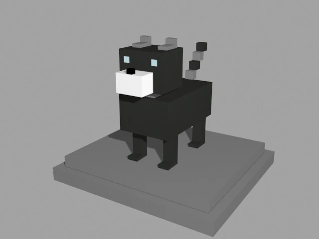 voxel dog - model 9 3D Model .c4d .max .obj .3ds .fbx .stl .blend