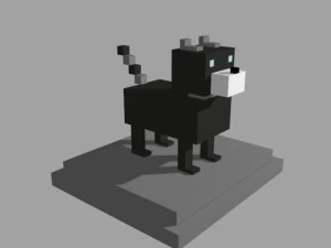 voxel dog - model 9 3D Model
