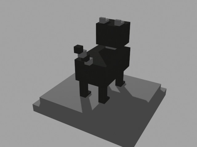voxel dog model 9 Low poly 3D Model