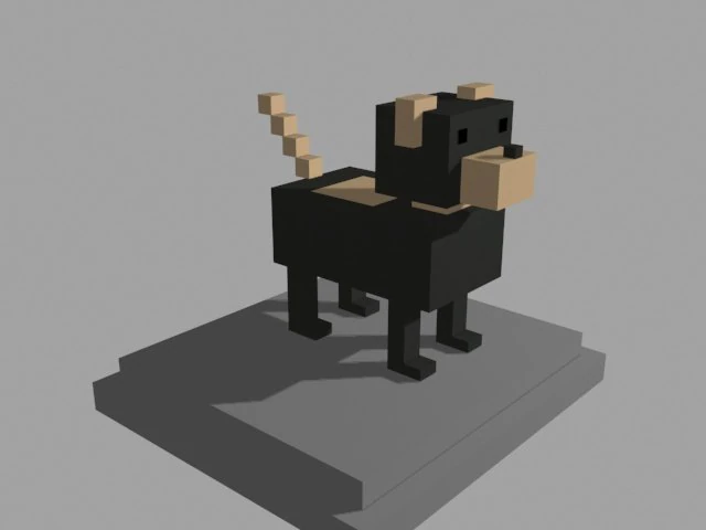 voxel dog - model 10 3D Model .c4d .max .obj .3ds .fbx .stl .blend 
