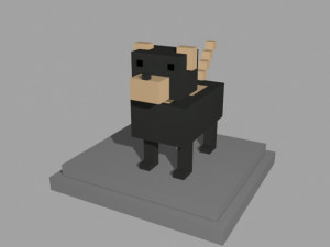 voxel dog - model 10 3D Model