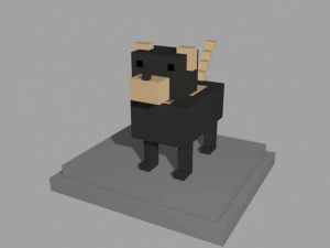 voxel dog - model 10 3D Model