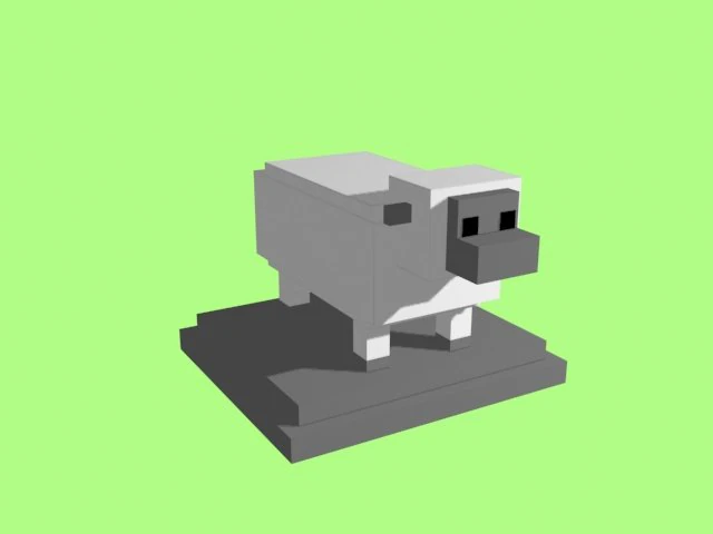 voxel sheep - model 1 3D Model .c4d .max .obj .3ds .fbx .stl .blend 
