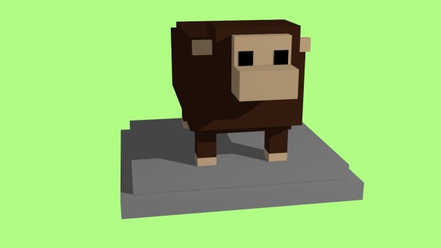 voxel sheep - model 3 3D Model .c4d .max .obj .3ds .fbx .stl .blend 