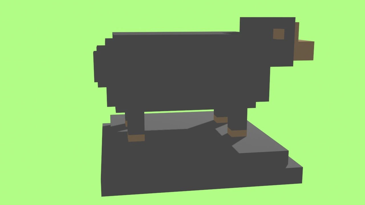 voxel sheep - model 4 3D Model .c4d .max .obj .3ds .fbx .stl .blend