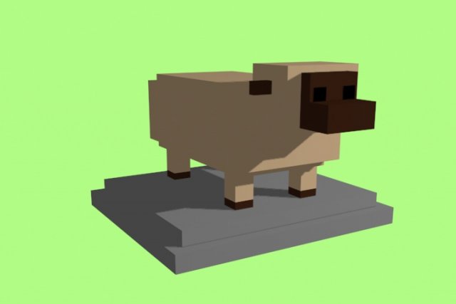 voxel sheep - model 5 3D Model .c4d .max .obj .3ds .fbx .stl .blend 