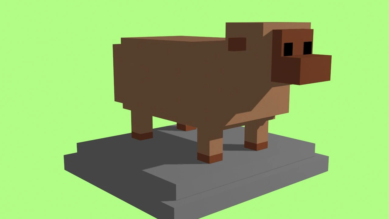 voxel sheep - model 6 3D Model .c4d .max .obj .3ds .fbx .stl .blend