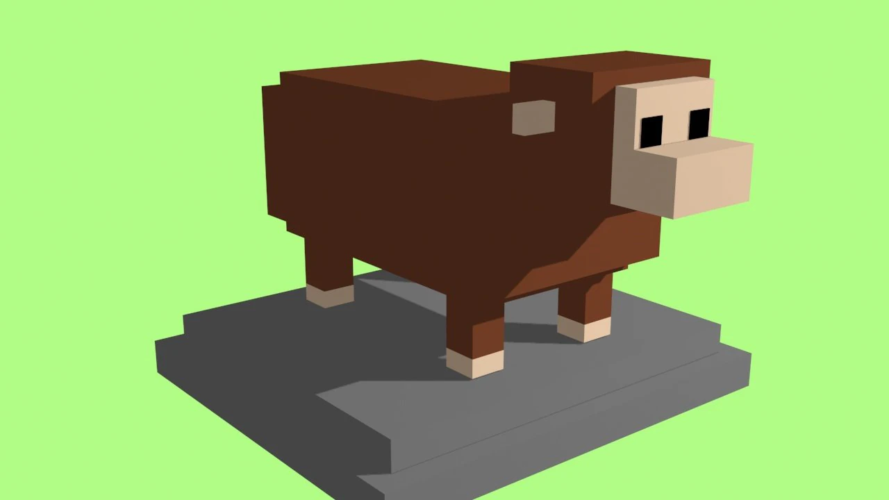 voxel sheep - model 7 3D Model .c4d .max .obj .3ds .fbx .stl .blend 