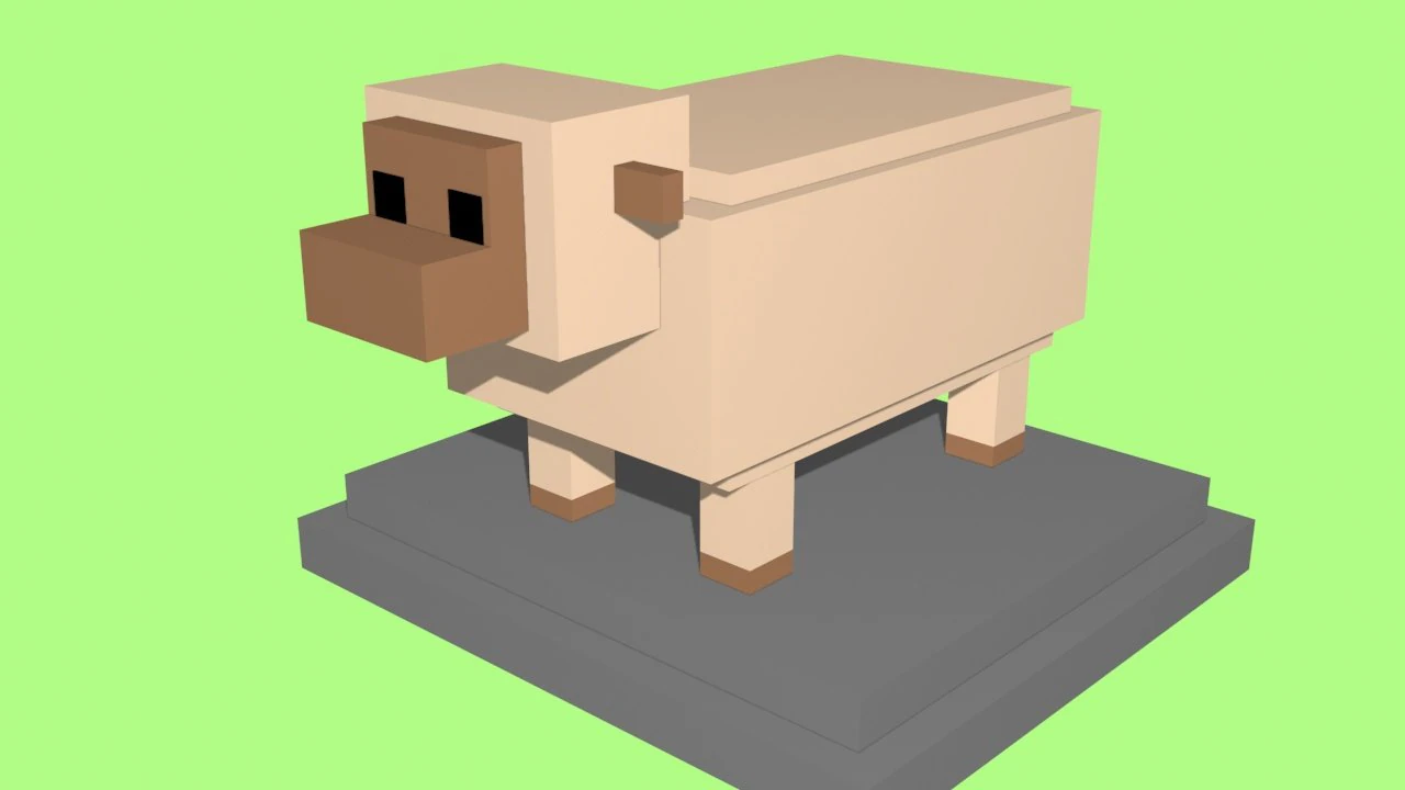 voxel sheep - model 8 3D Model .c4d .max .obj .3ds .fbx .stl .blend