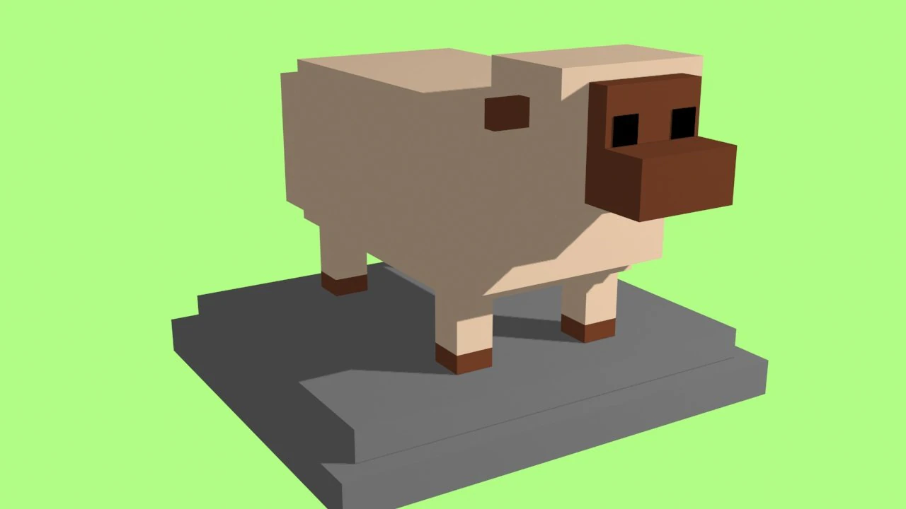 voxel sheep - model 9 3D Model .c4d .max .obj .3ds .fbx .stl .blend
