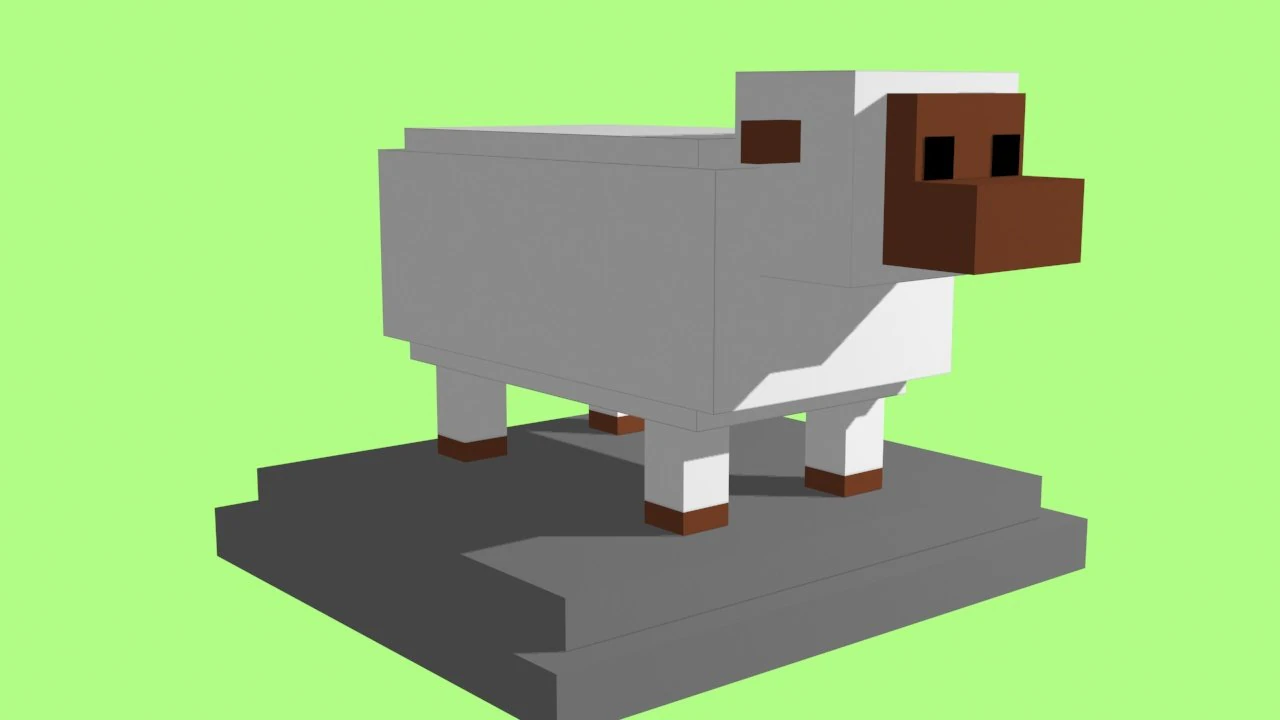 voxel sheep - model 10 3D Model .c4d .max .obj .3ds .fbx .stl .blend 