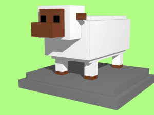 voxel sheep - model 10 Modello 3D