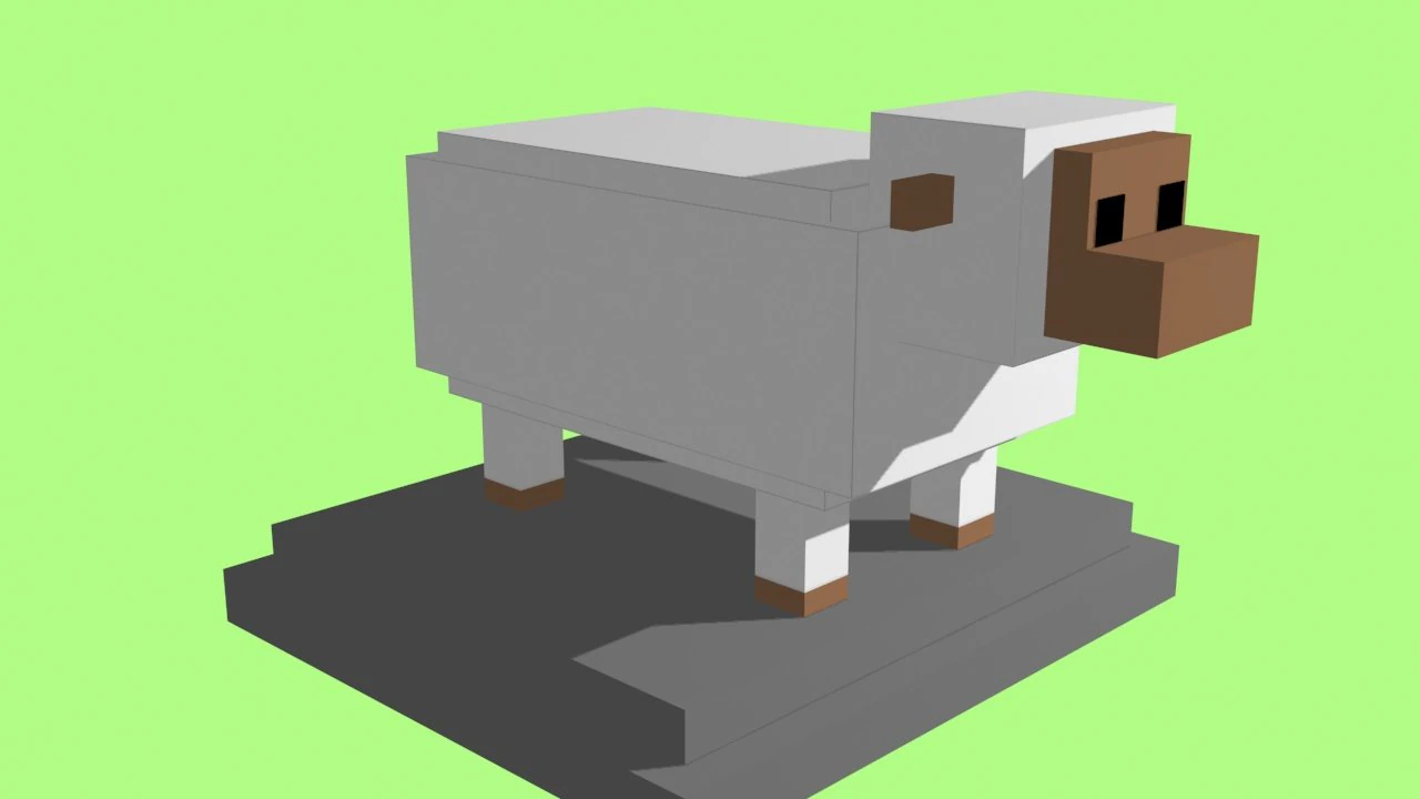 voxel sheep - model 11 3D Model .c4d .max .obj .3ds .fbx .stl .blend
