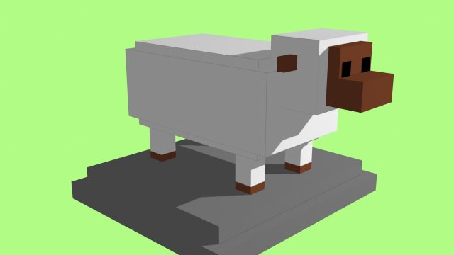 voxel sheep - model 12 3D 模型 .c4d .max .obj .3ds .fbx .stl .blend 