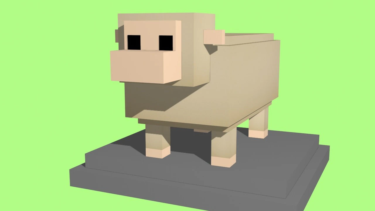 voxel sheep - model 13 3D Model .c4d .max .obj .3ds .fbx .stl .blend