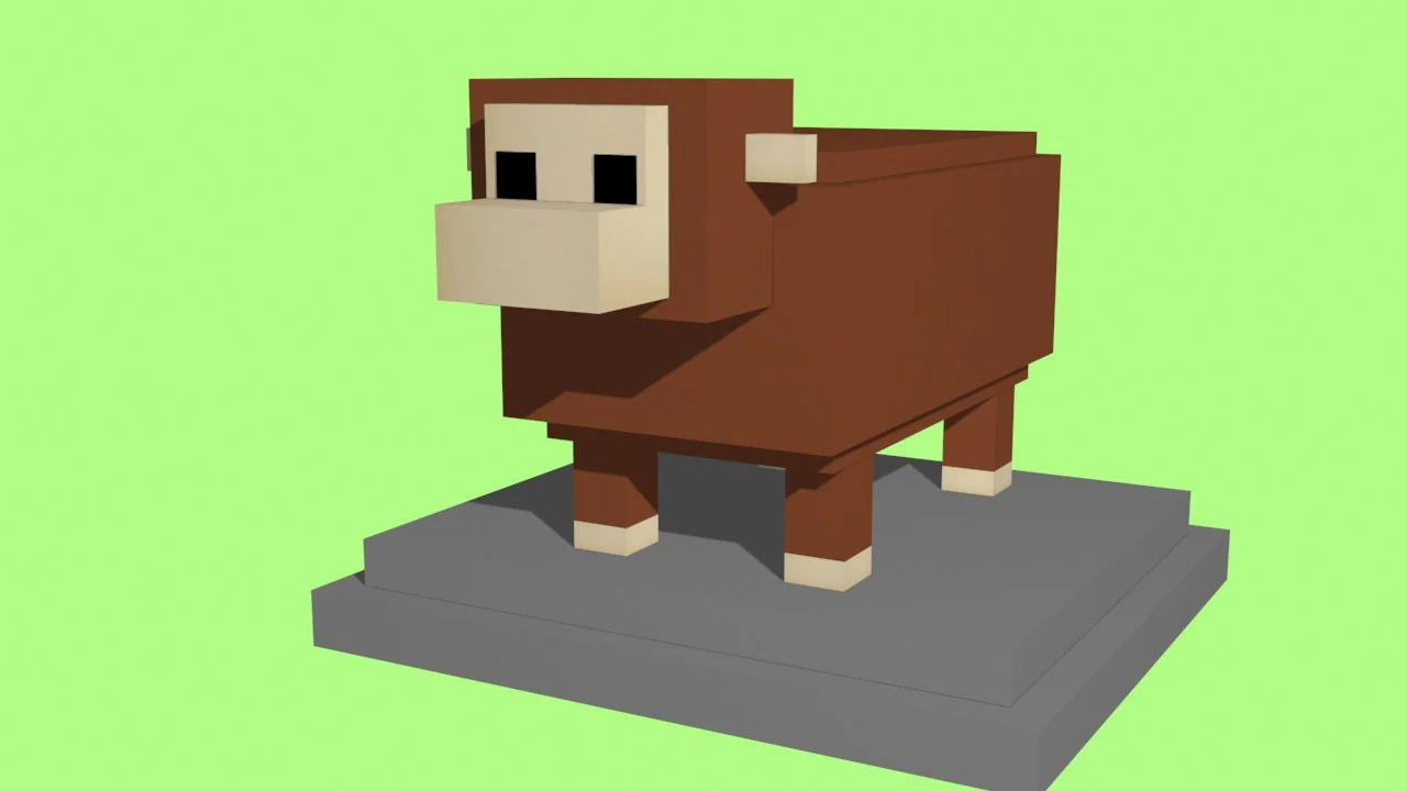 voxel sheep - model 14 3D Model .c4d .max .obj .3ds .fbx .stl .blend 