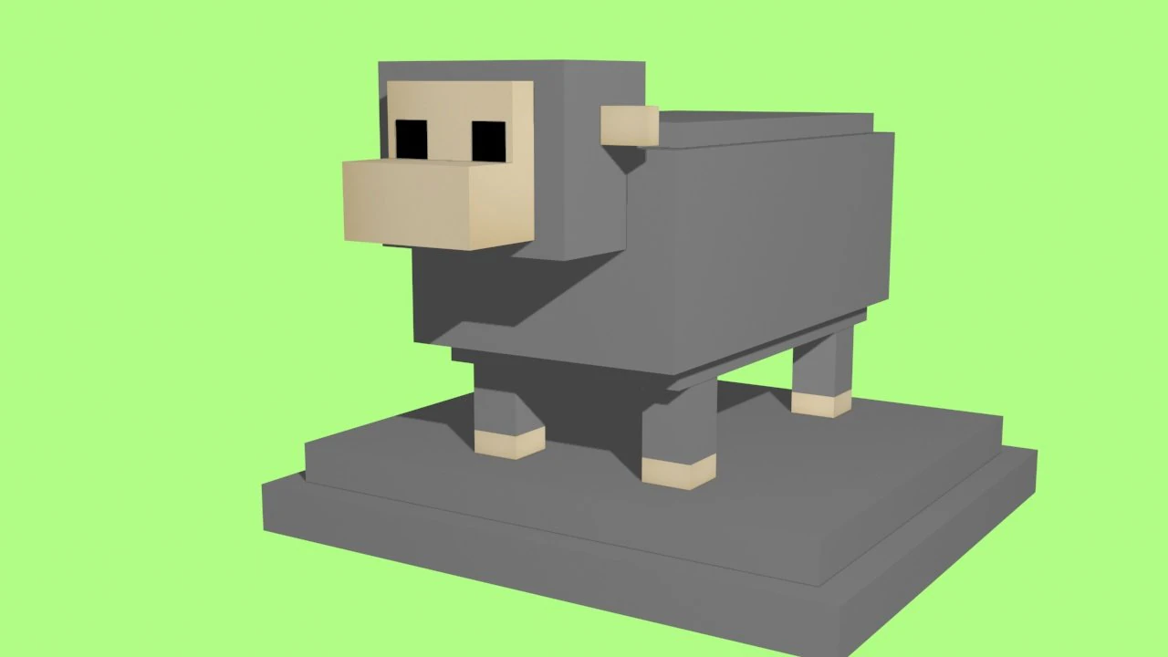 voxel sheep - model 15 3D Model .c4d .max .obj .3ds .fbx .stl .blend 
