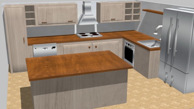 kitchen - model 1 3D Model .c4d .max .obj .3ds .fbx .stl .blend 