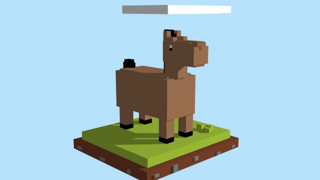 voxel horse - model 3 3D 模型 .c4d .max .obj .3ds .fbx .stl .blend 