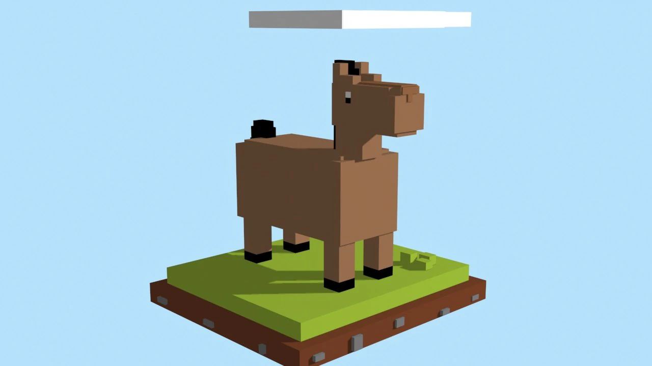 voxel horse - model 3 3D Model .c4d .max .obj .3ds .fbx .stl .blend 
