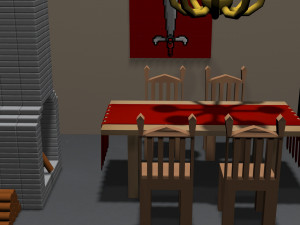 chairs and table - lunchroom Modèle 3D