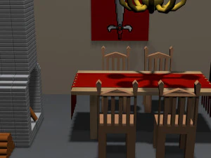 chairs and table - lunchroom 3D Model