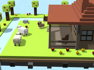 voxel vila casa low-poly Modelo 3D