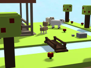 voxel vila casa low-poly Modelo 3D