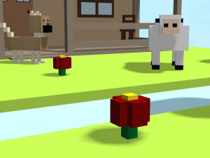 voxel village house low-poly 3D-Modell