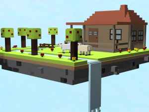 voxel vila casa low-poly Modelo 3D