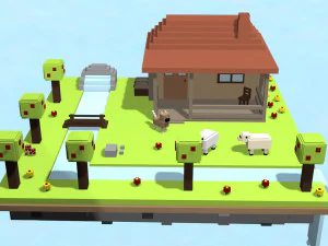 voxel vila casa low-poly Modelo 3D