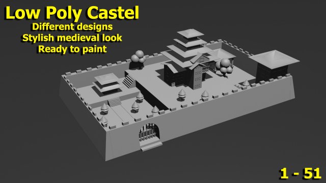 Low Poly Castle 1 Modelo 3D .c4d .max .obj .3ds .fbx .stl .blend 