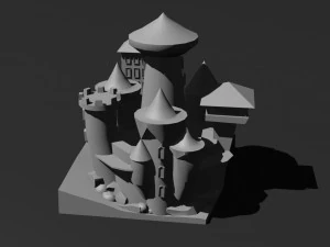 Castillo de baja poli 2 Modelo 3D