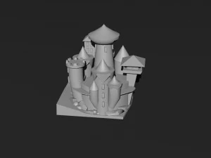 Castillo de baja poli 2 Modelo 3D