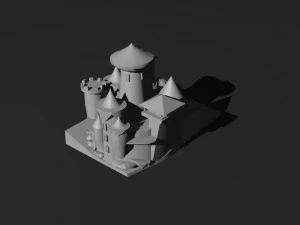 Castillo de baja poli 2 Modelo 3D