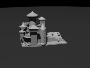 Castillo de baja poli 2 Modelo 3D