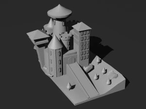 Castillo de baja poli 2 Modelo 3D