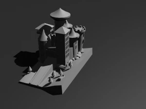 Castillo de baja poli 2 Modelo 3D