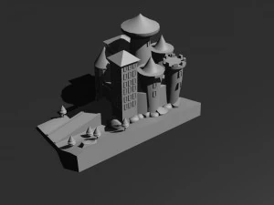 Castillo de baja poli 2 Modelo 3D