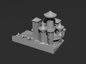 Low Poly Castle 2 Modelo 3D