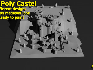 Low Poly Castle 4 Modelo 3D