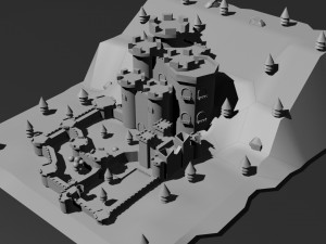Low Poly Castle 4 3D Model