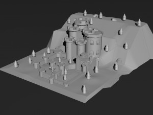 Low Poly Castle 4 3D Model
